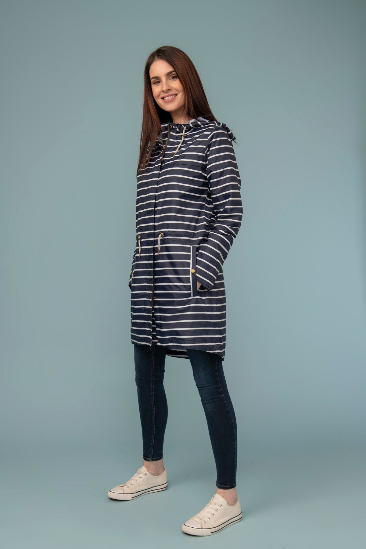 Cara Rain Parka - Navy Stripe - Lighthouse