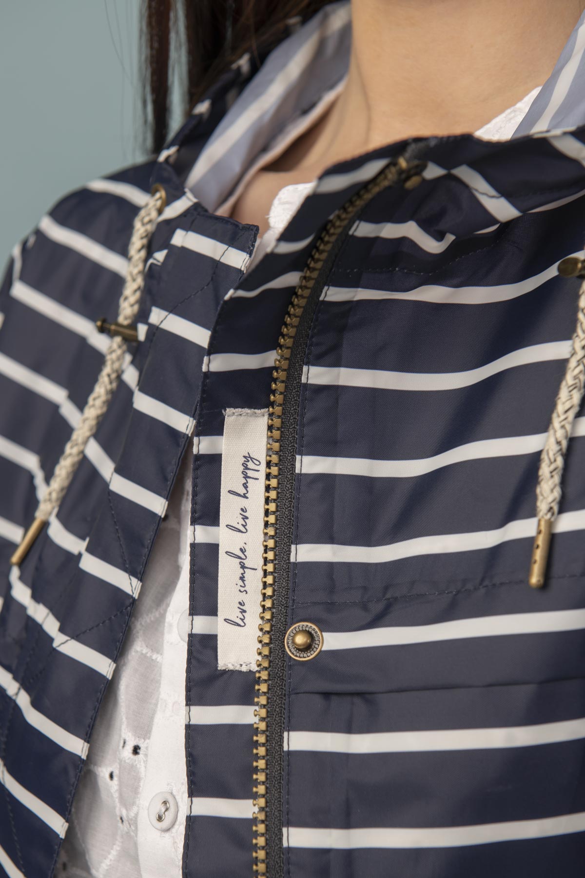 Cara Rain Parka - Navy Stripe - Lighthouse