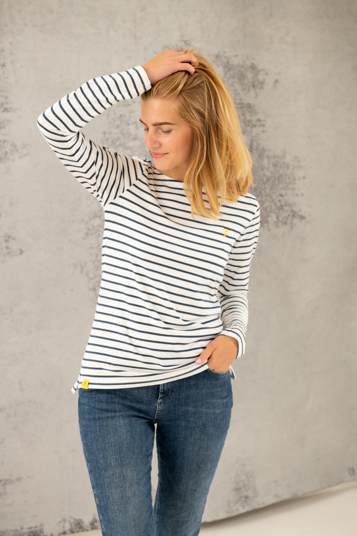 Causeway Breton Top - Cloud Midnight Stripe - Lighthouse