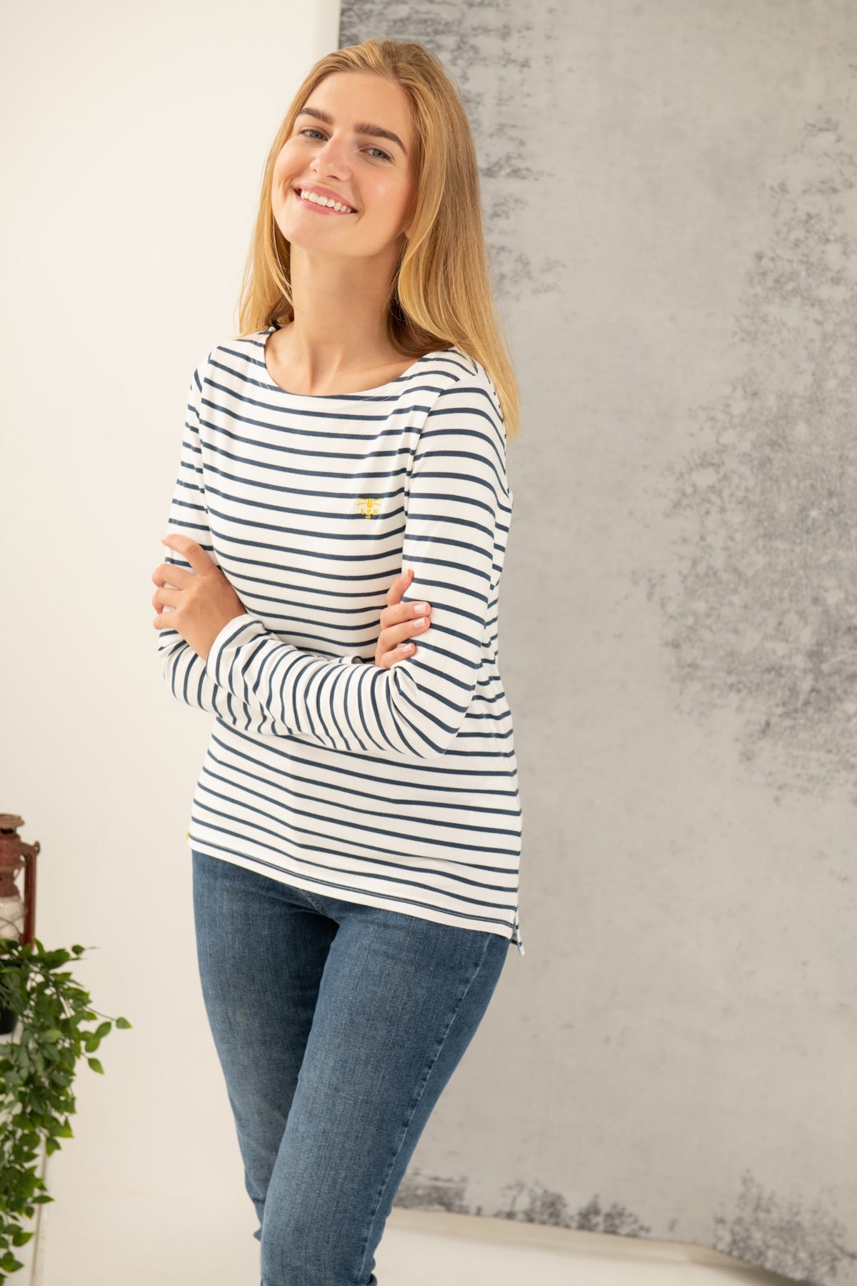 Causeway Breton Top - Cloud Midnight Stripe - Lighthouse