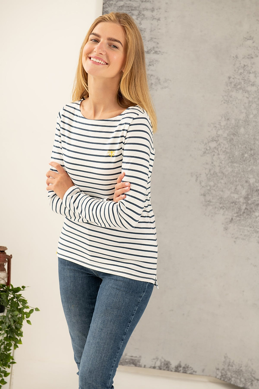 Causeway Breton Top - Cloud Midnight Stripe - Lighthouse