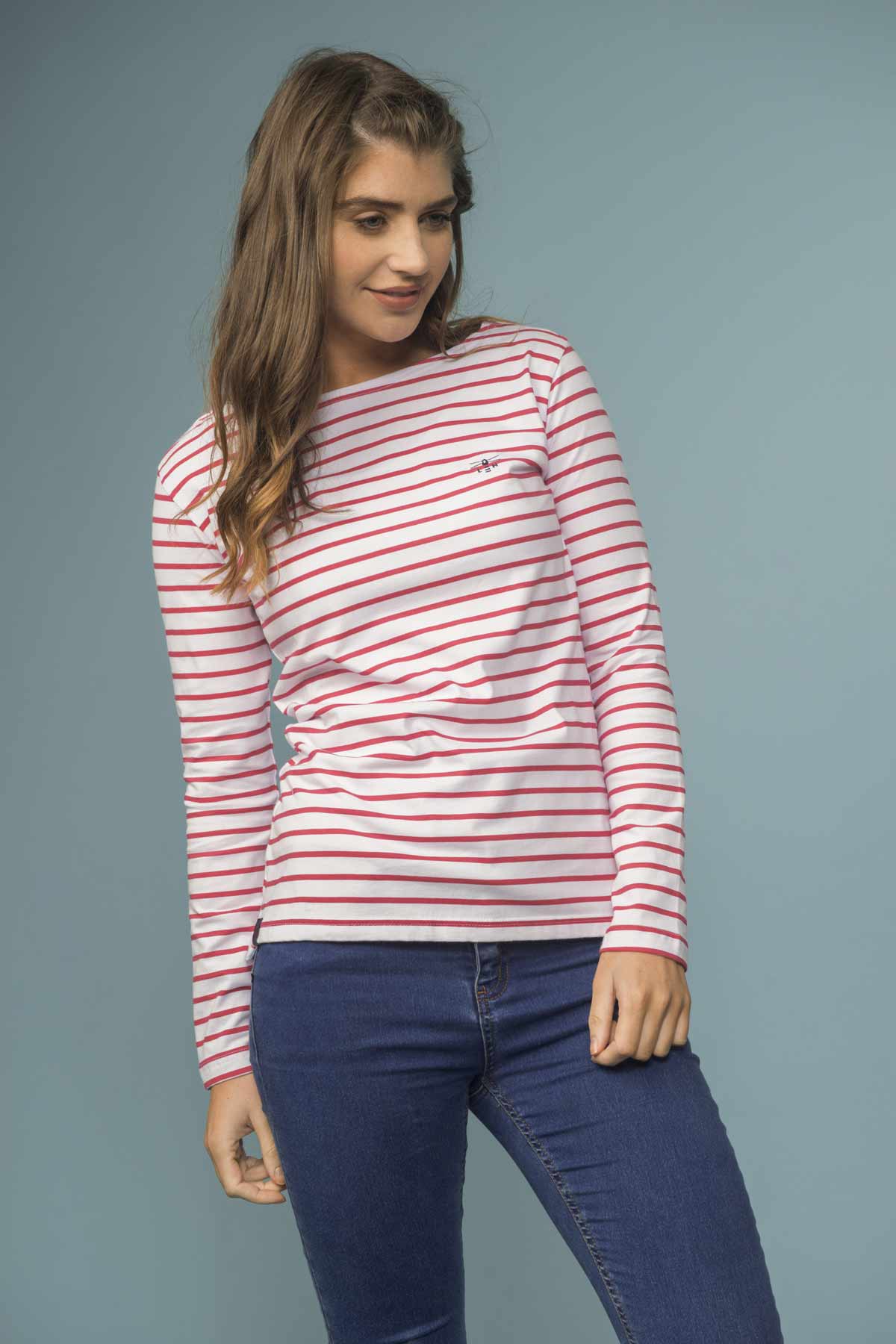 Causeway Breton Top - Scarlet Stripe-Lighthouse