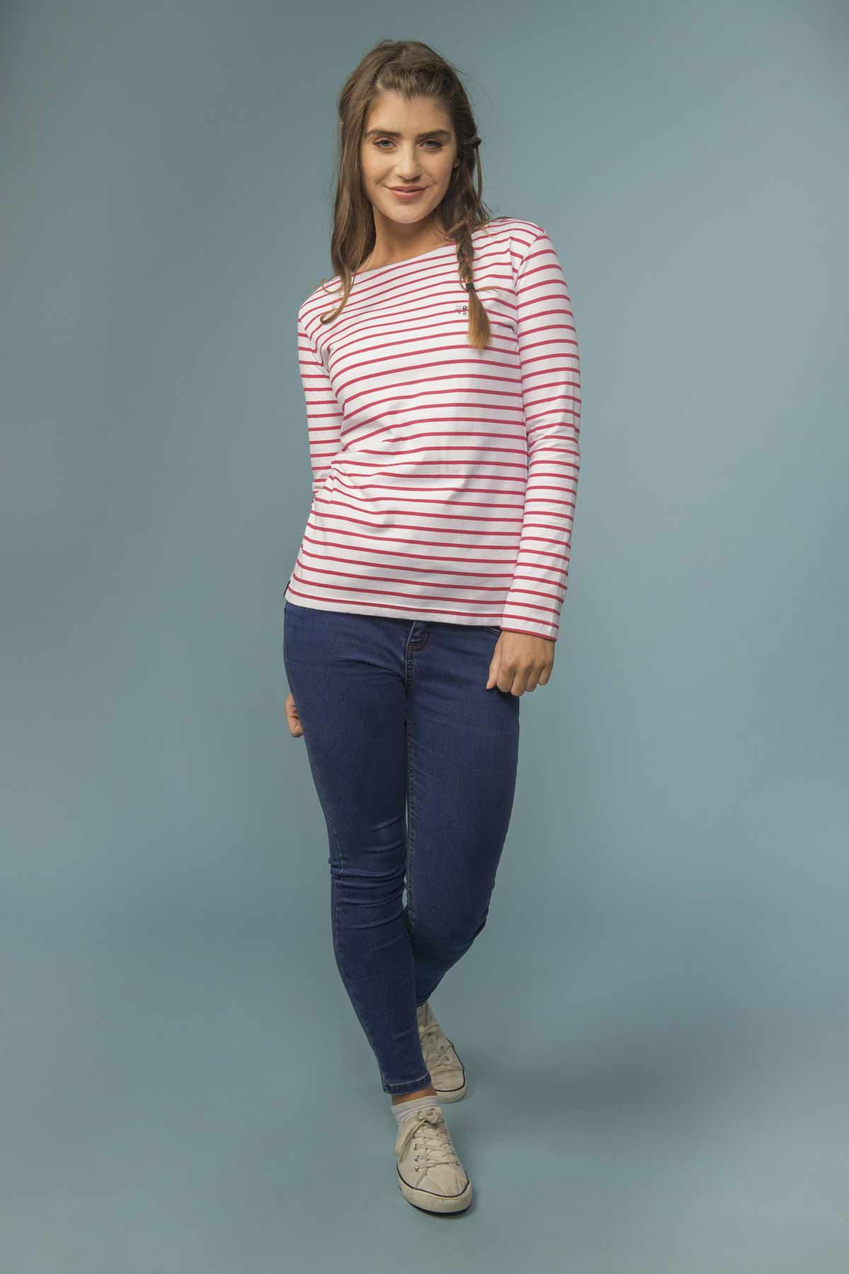 Causeway Breton Top - Scarlet Stripe-Lighthouse
