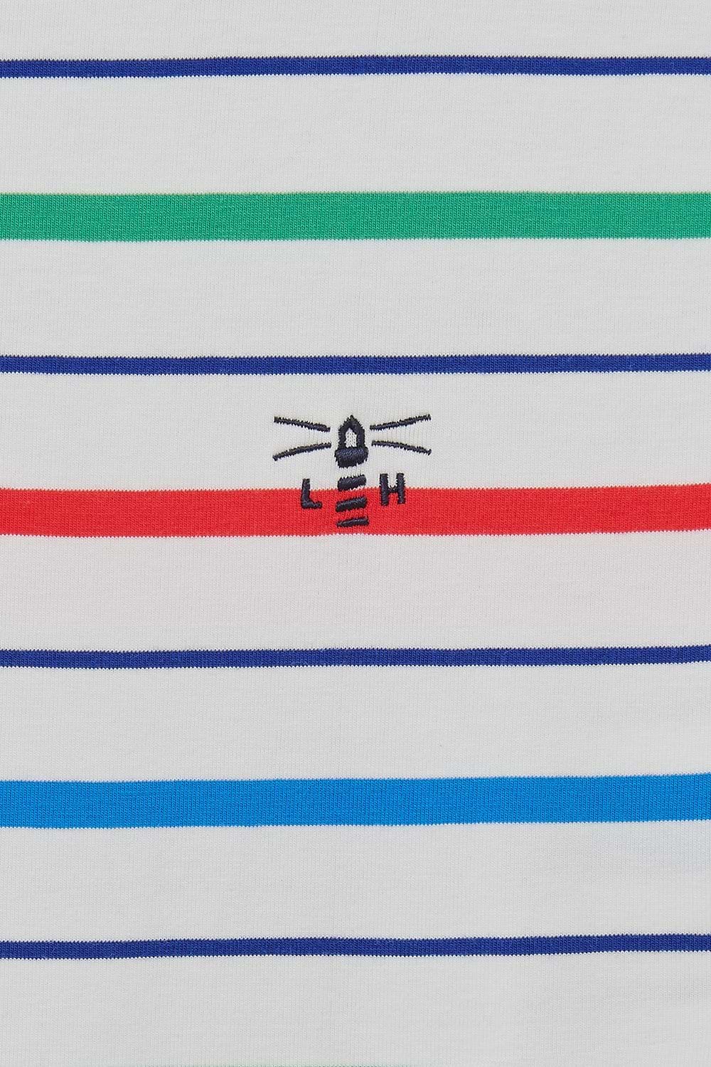 Causeway Breton Top - Seagrass Blue Poppy Stripe-Lighthouse