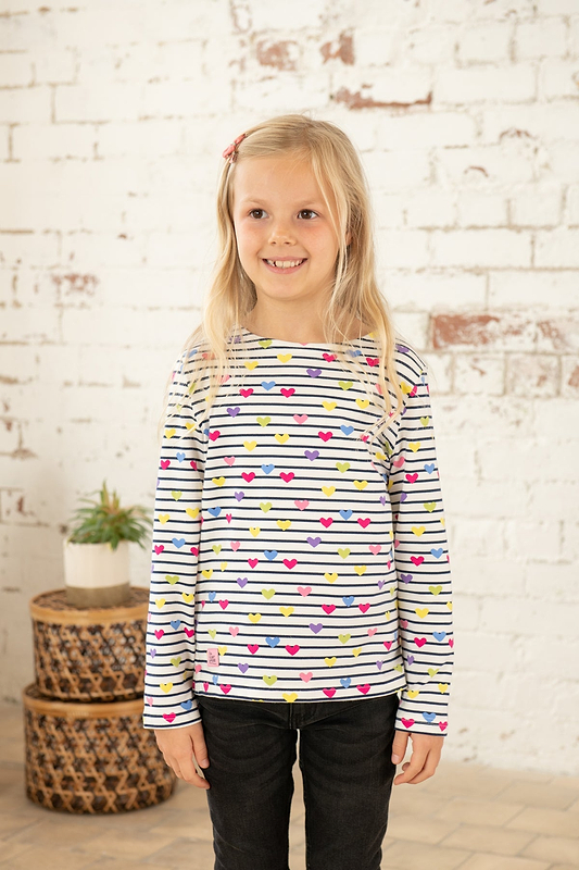 Causeway Top - Heart Print - Lighthouse