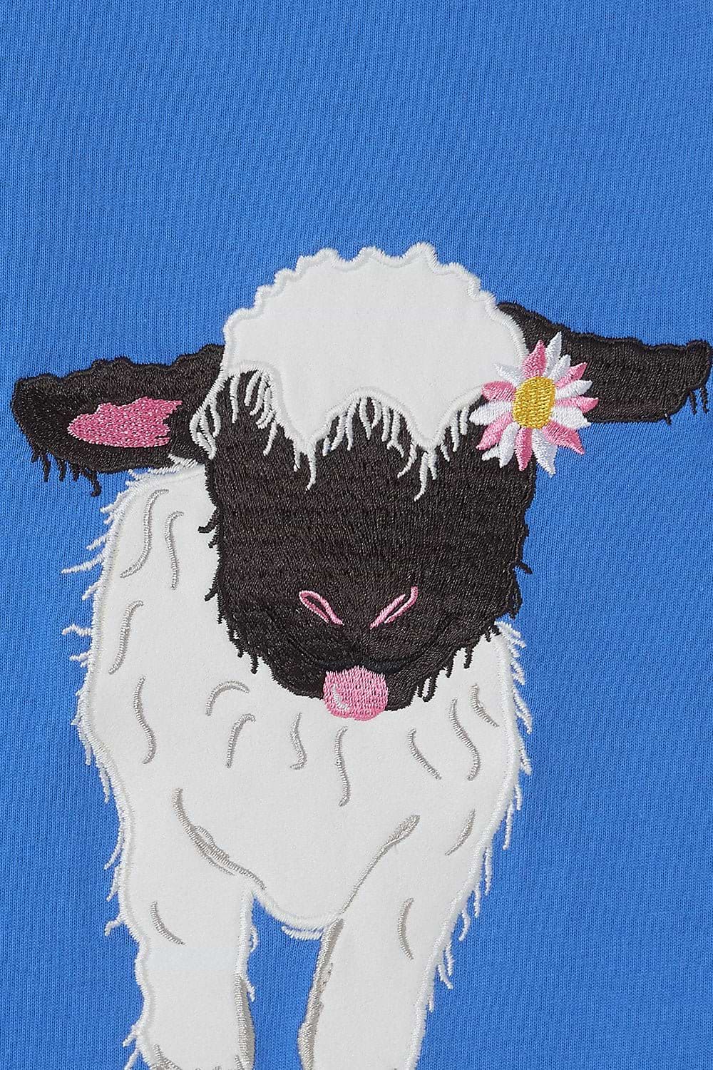 Causeway Top - Lamb Appliqué - Lighthouse