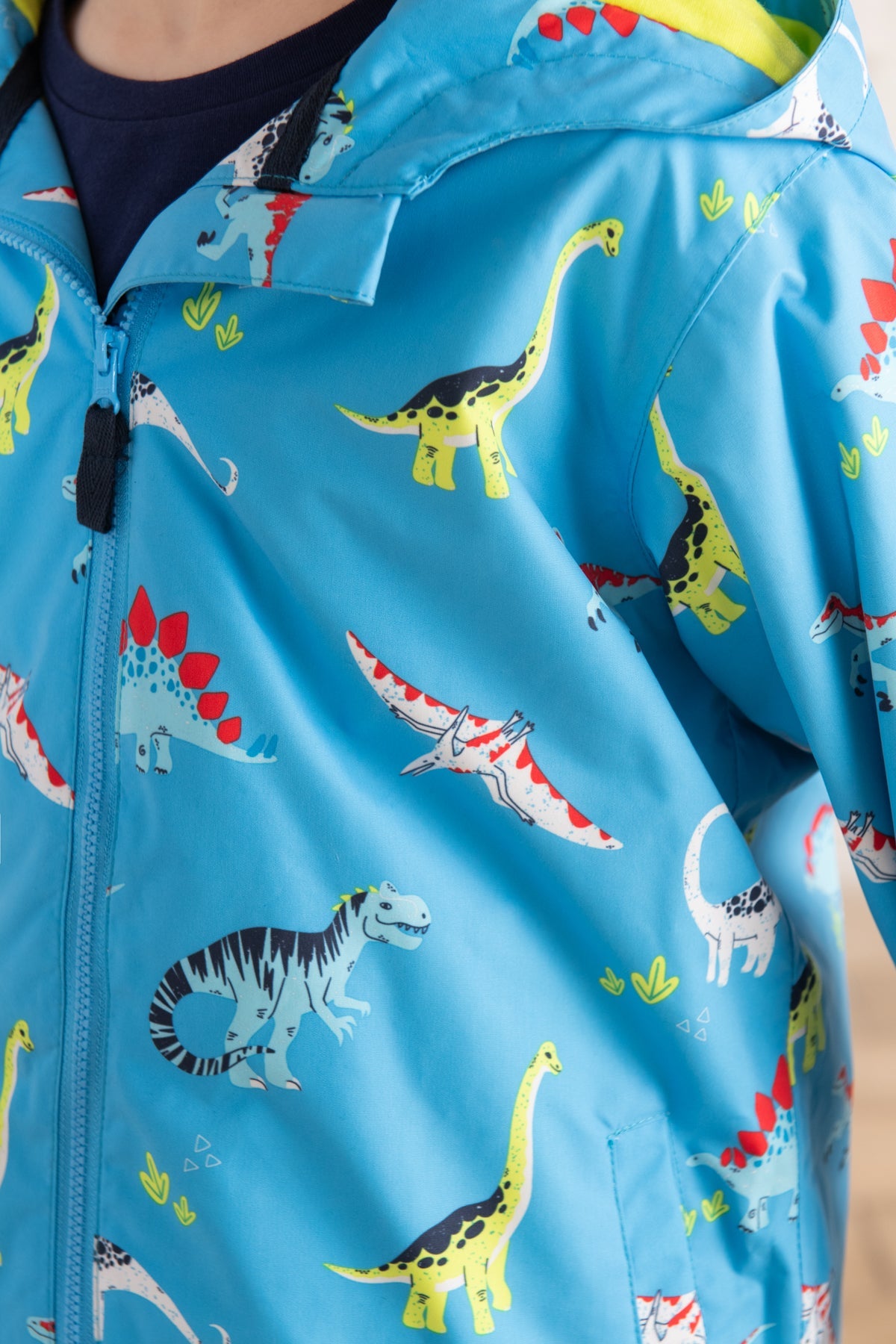 Ethan Jacket - Blue Dino Print-Lighthouse
