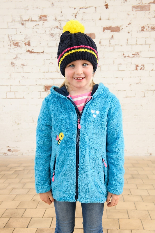 Gracie Sherpa Fleece - Bright Teal Bee-Lighthouse