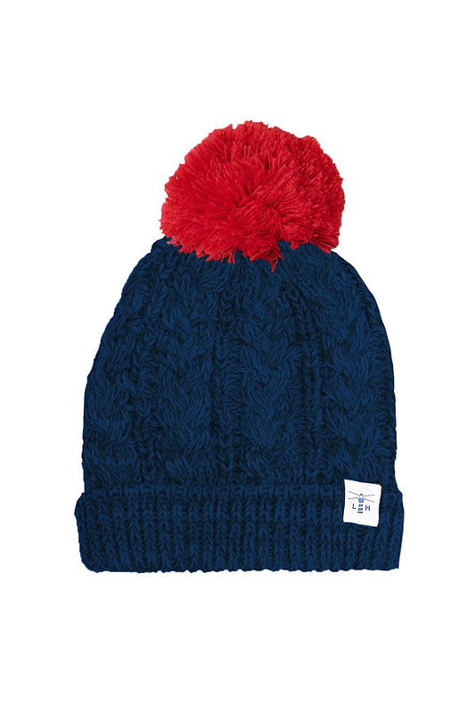 Hannah Bobble Hat - Navy Red-Lighthouse