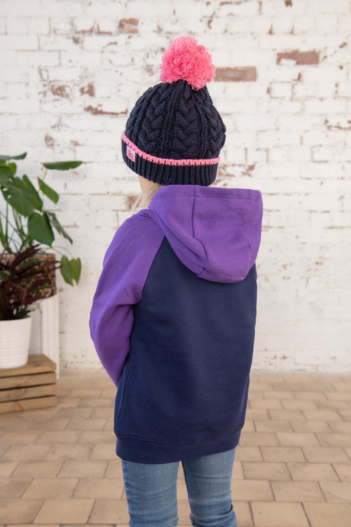 Jill Hoodie - Purple Tractor Applique-Lighthouse