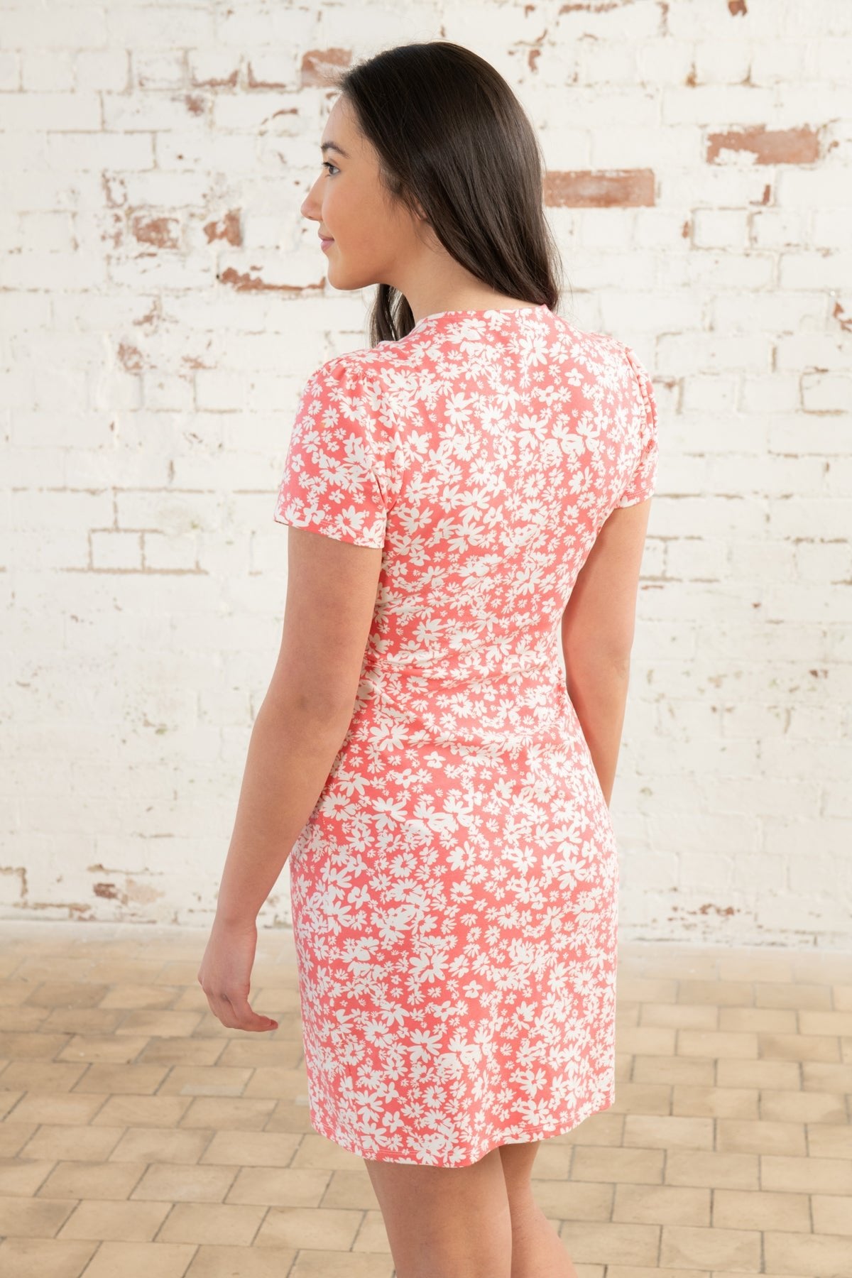 Lena Dress - Coral Daisy-Lighthouse