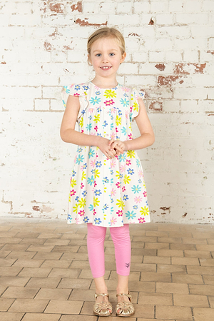 Lexie. Girls' Dress- Daisy Print| Lighthouse