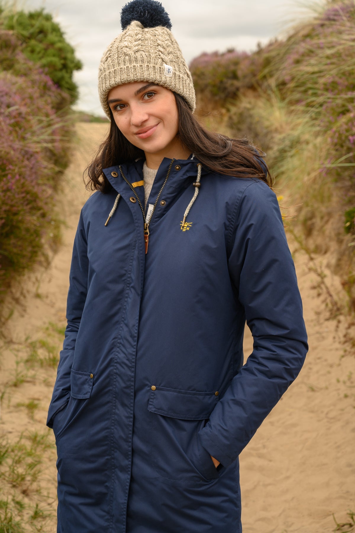 Long Iona Coat - Navy-Lighthouse