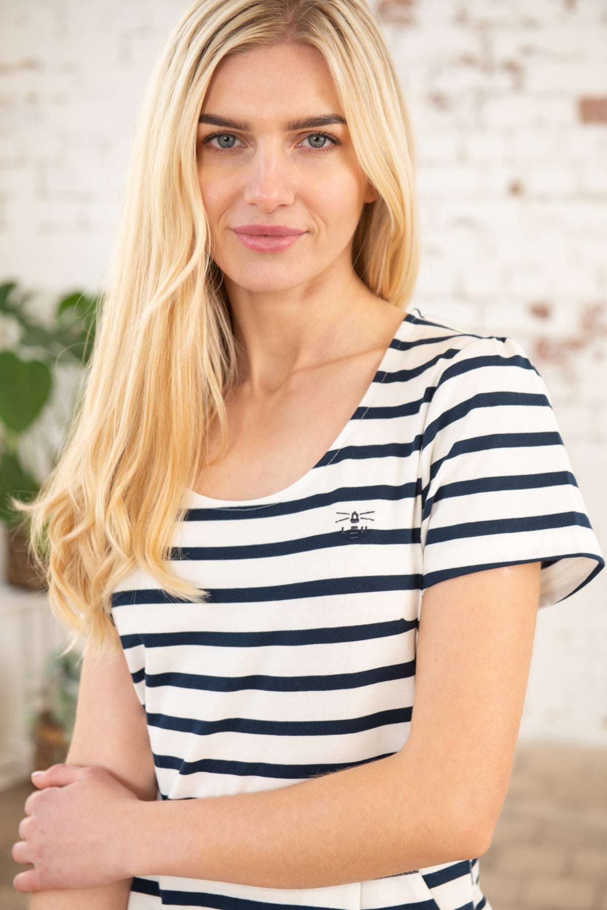 Lydia Dress - Cloud Midnight Stripe-Lighthouse