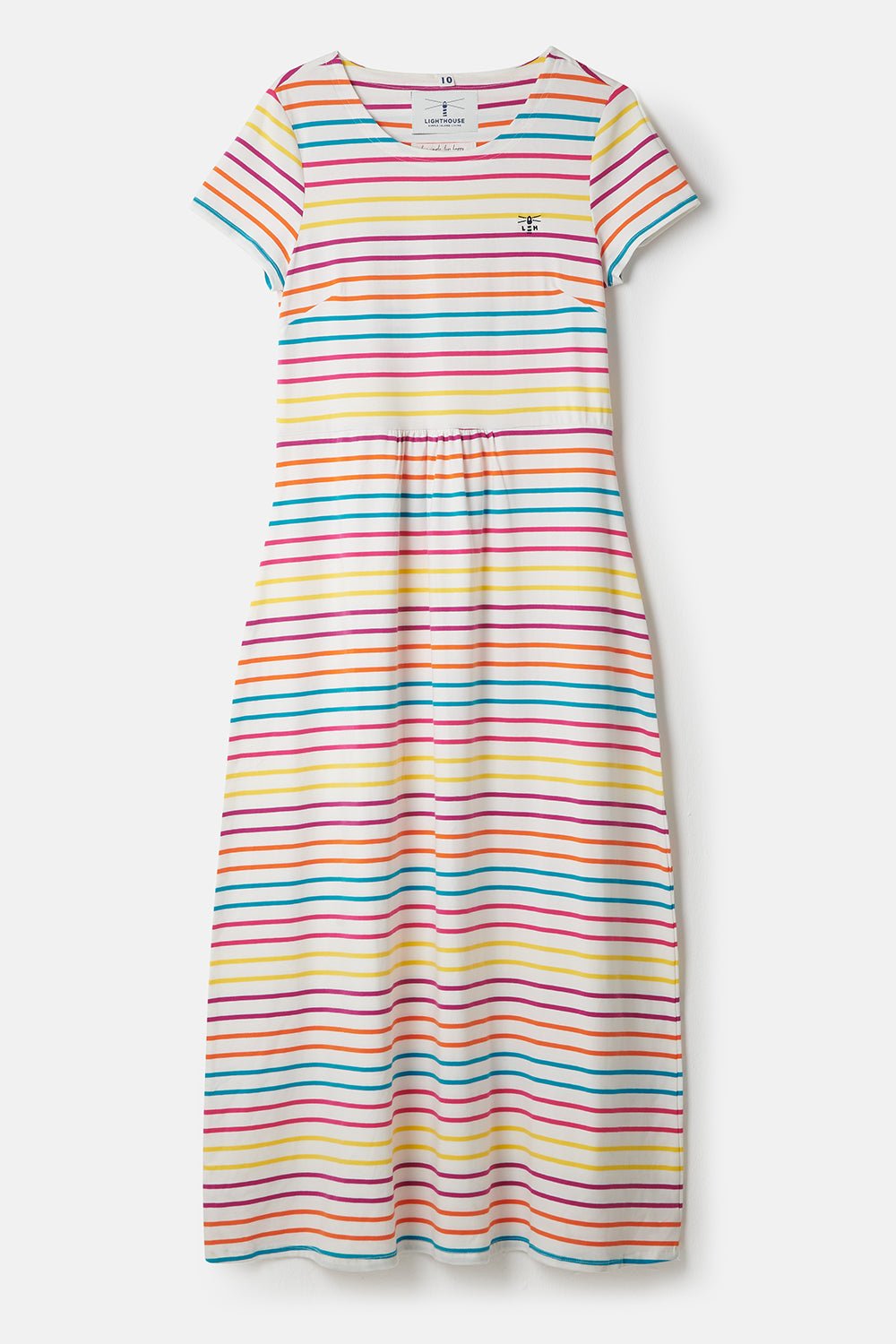 Lyla Dress - Teal Pink Stripe-Lighthouse