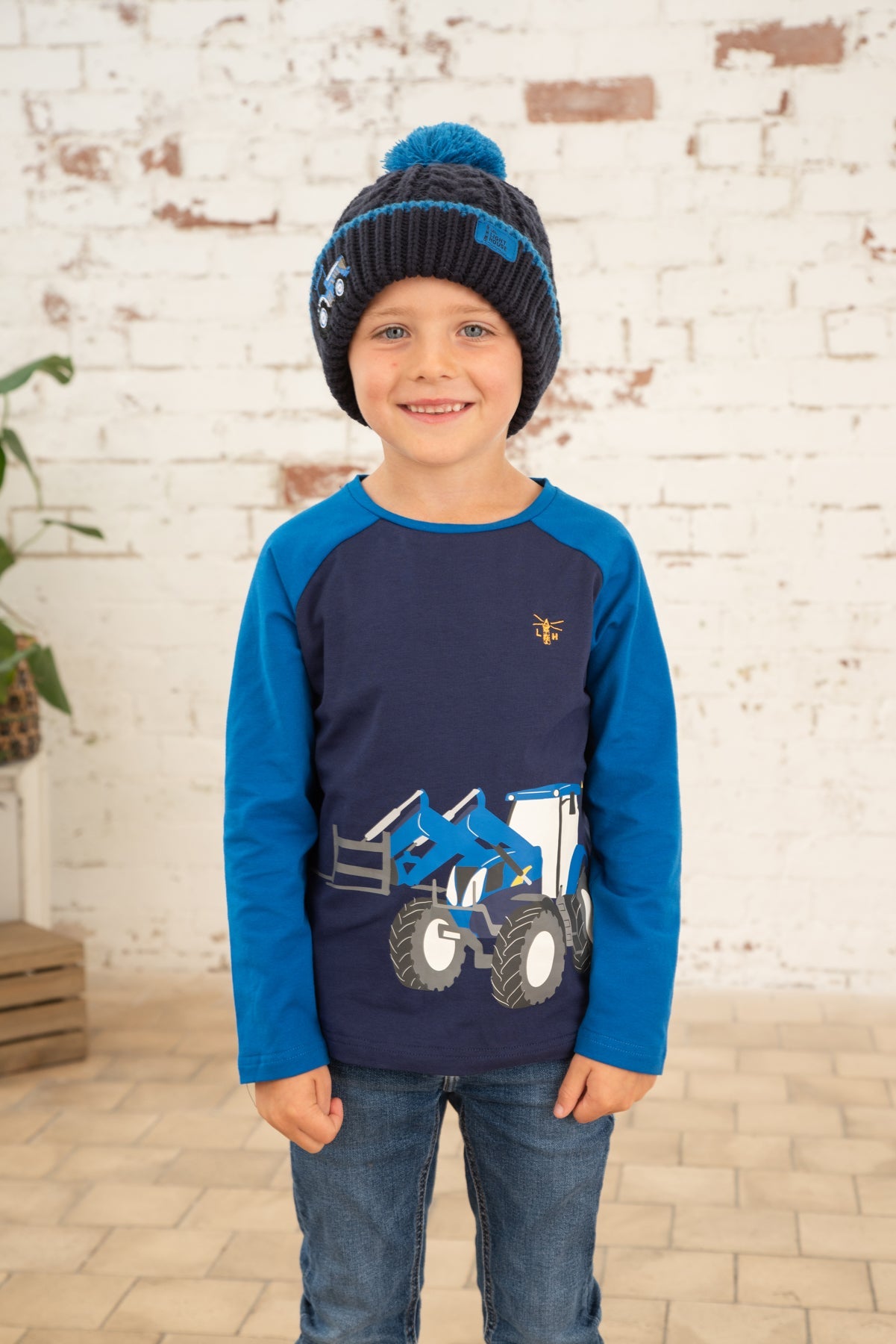 Mason Top - Blue Front Loader-Lighthouse