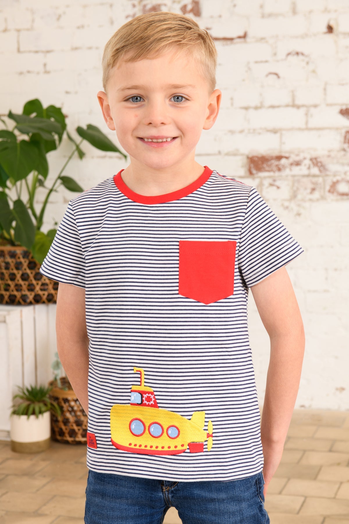 Oliver Short Sleeve Top - Eclipse Stripe Submarine-Lighthouse