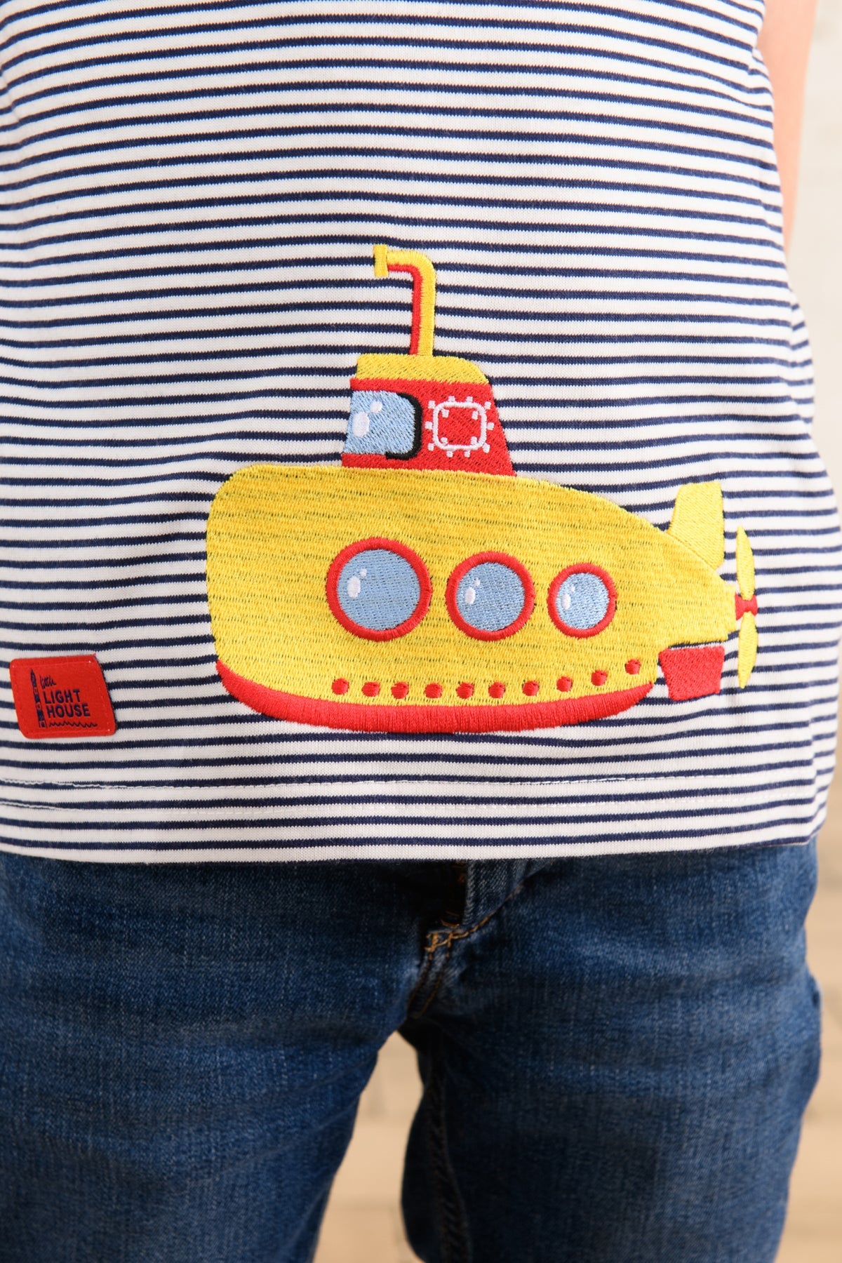 Oliver Short Sleeve Top - Eclipse Stripe Submarine-Lighthouse