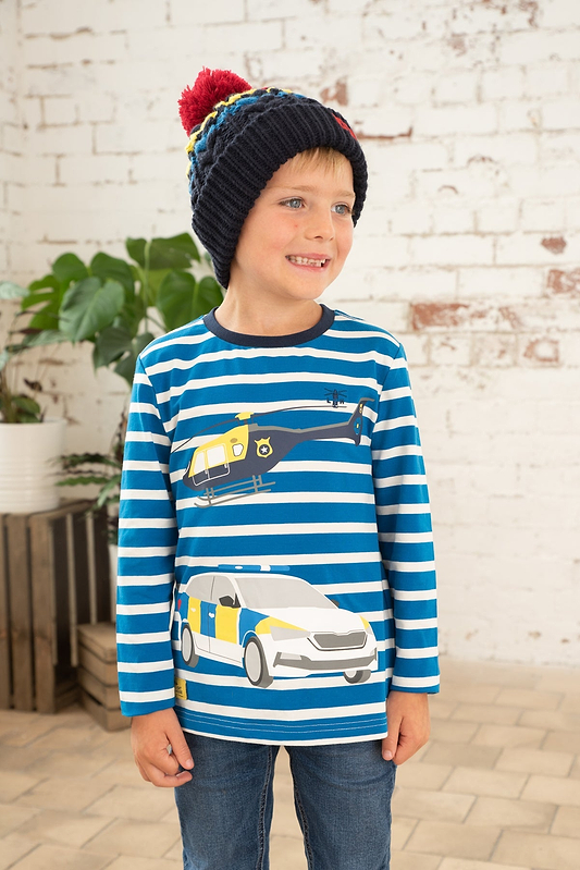 Oliver Top - Police Helicopter Print-Lighthouse