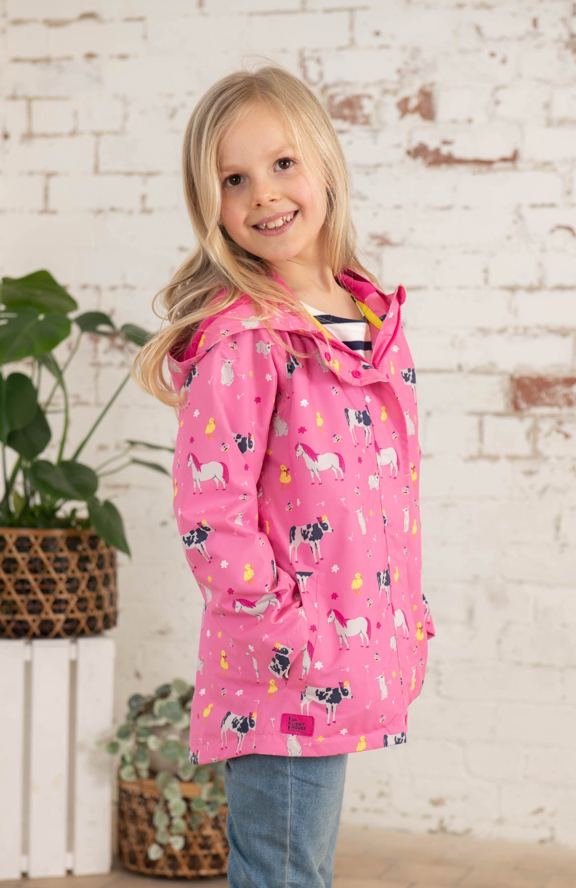 Olivia Jacket - Sweet Pea Farm Print - Lighthouse