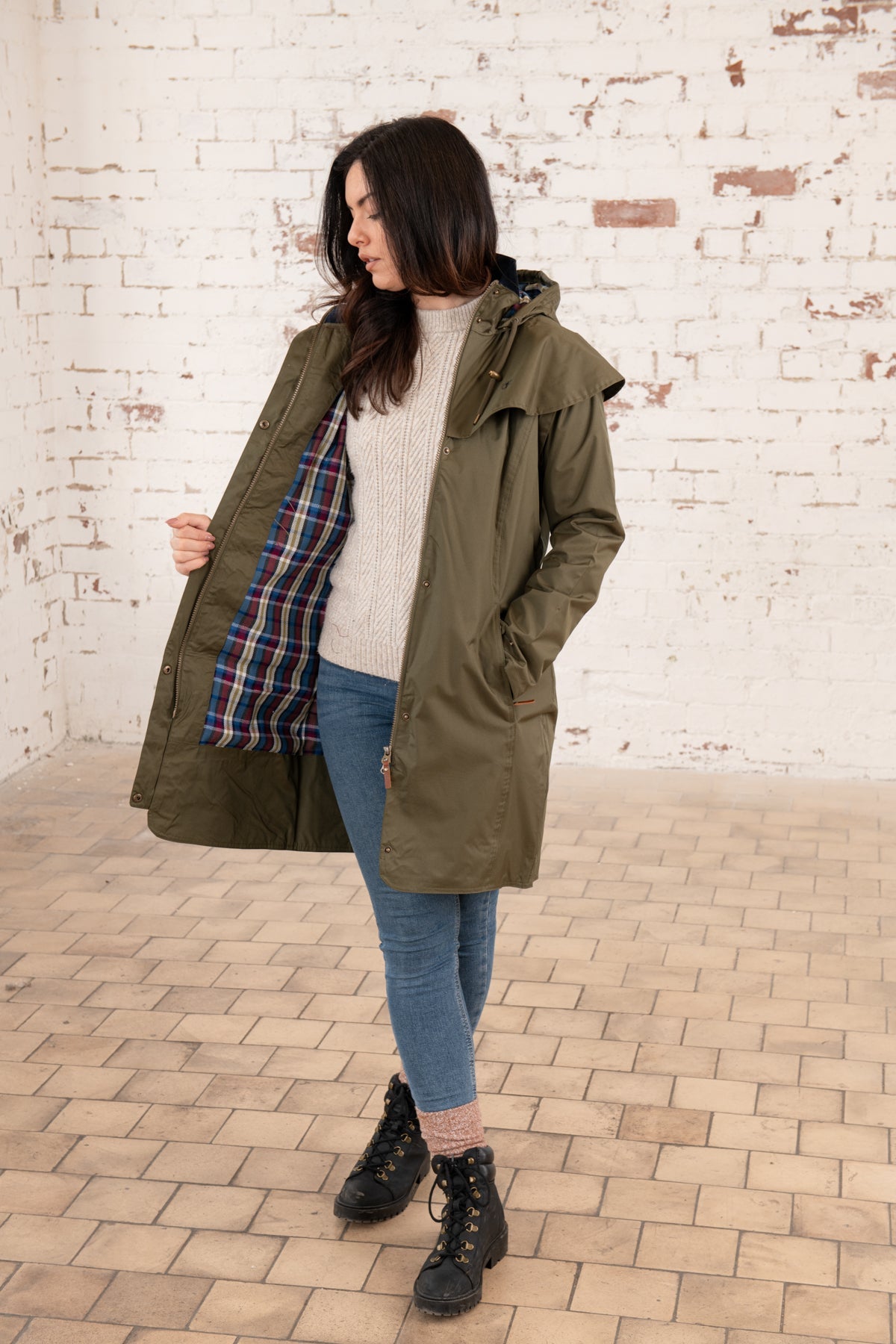 Outrider 3/4 Length Waterproof Raincoat - Fern-Lighthouse