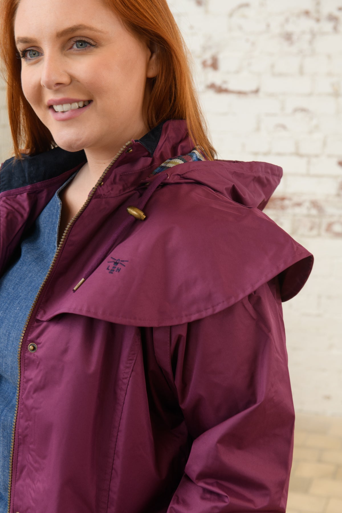 Outrider 3/4 Length Waterproof Raincoat - Plum-Lighthouse