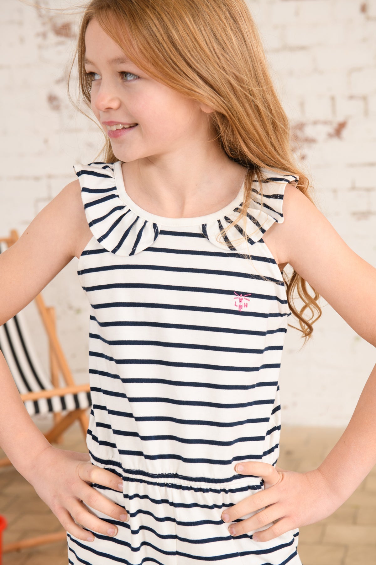 Penelope Playsuit - Cloud Stripe-Lighthouse