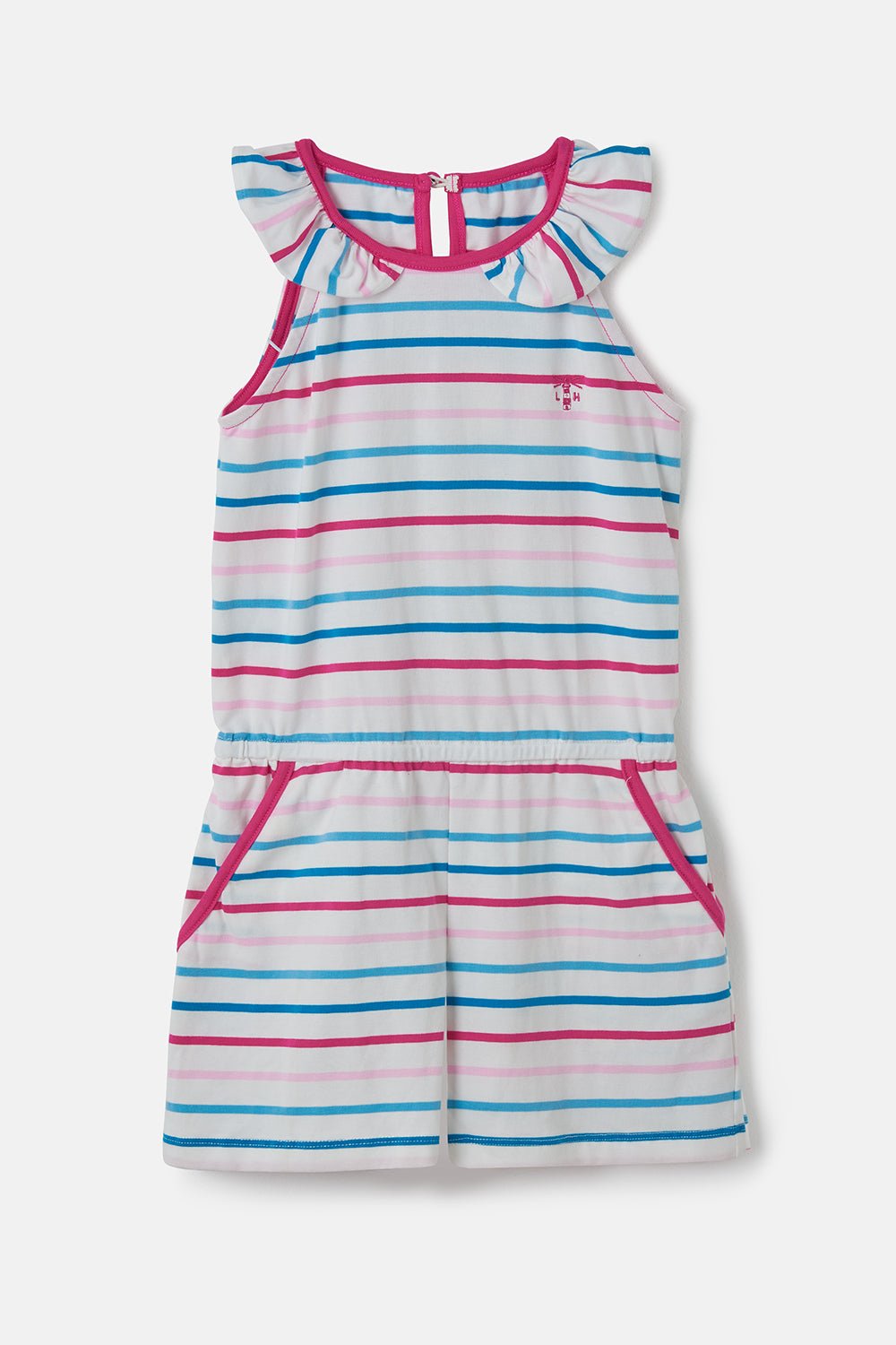 Penelope Playsuit - Teal Pink Stripe-Lighthouse