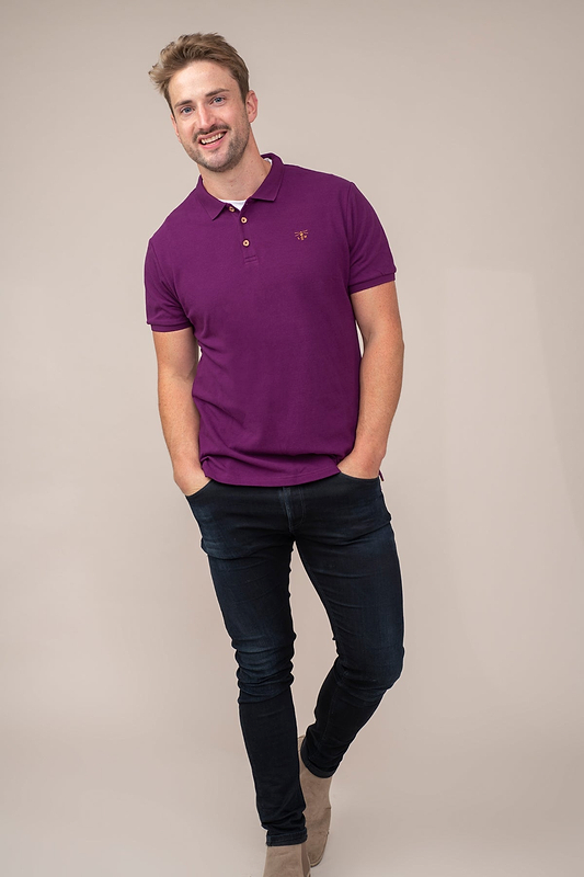 Pier Polo Shirt - Grape Pique - Lighthouse