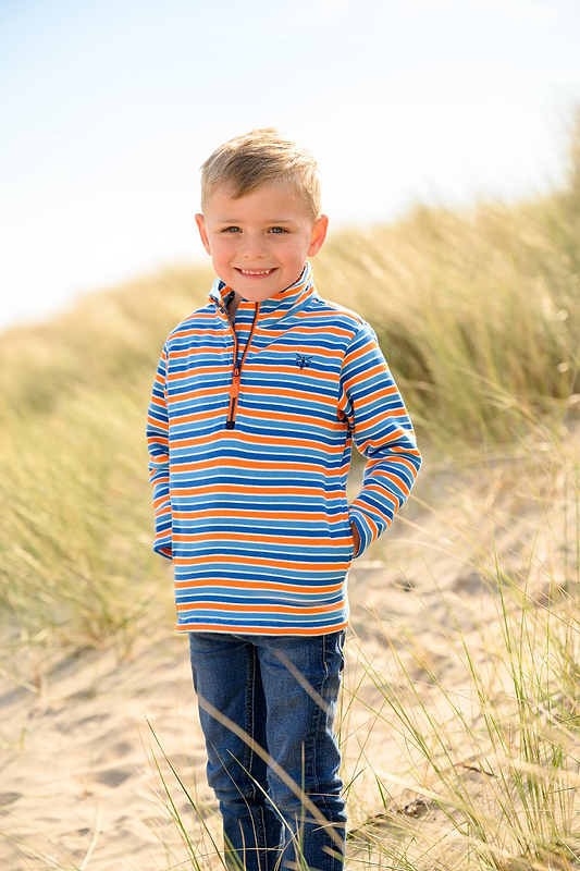 Riley Sweatshirt - Blue Orange Stripe-Lighthouse