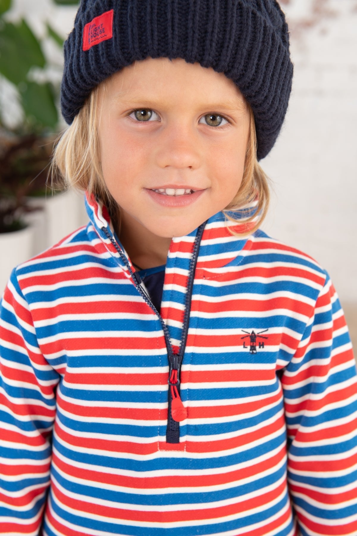Riley Sweatshirt - Blue Red Stripe-Lighthouse