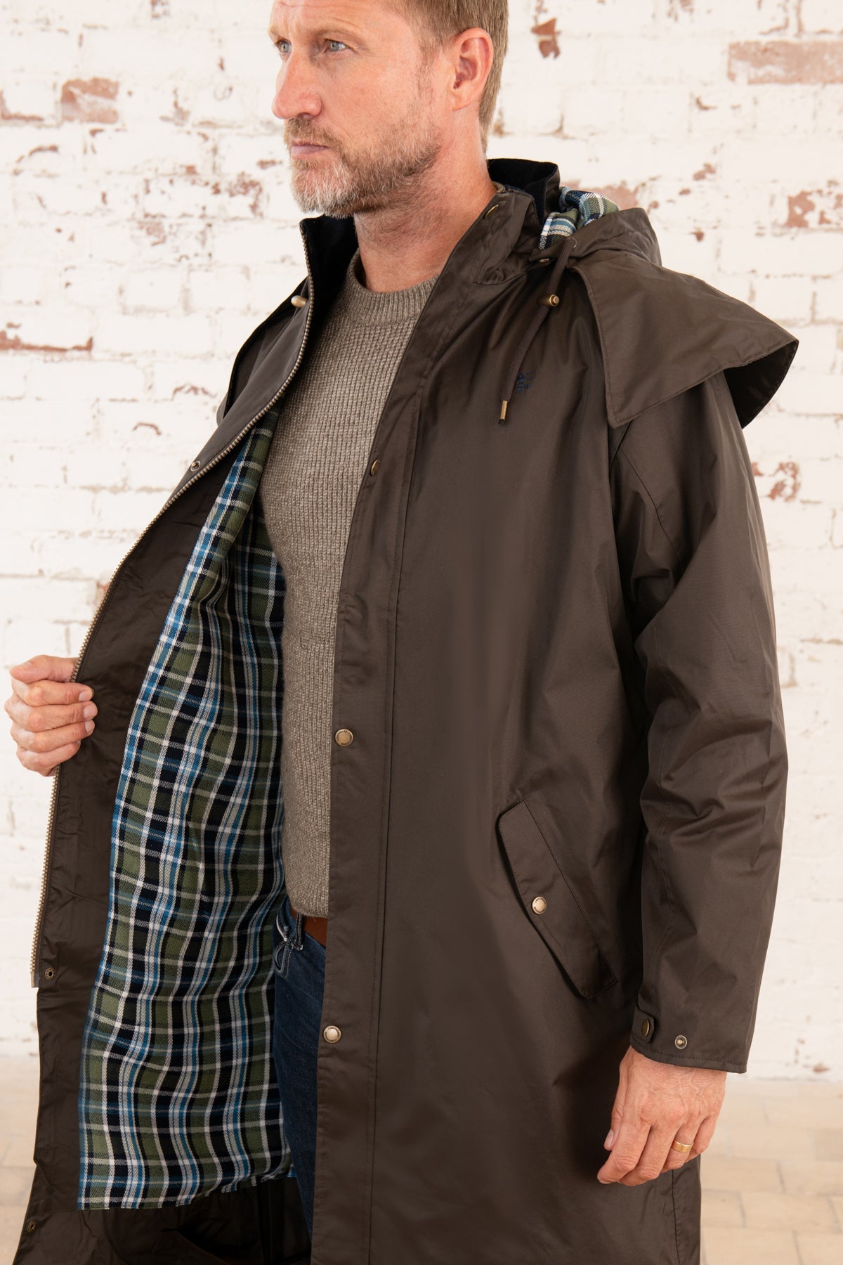 Stockman Full Length Rain Coat - Chocolate-Lighthouse