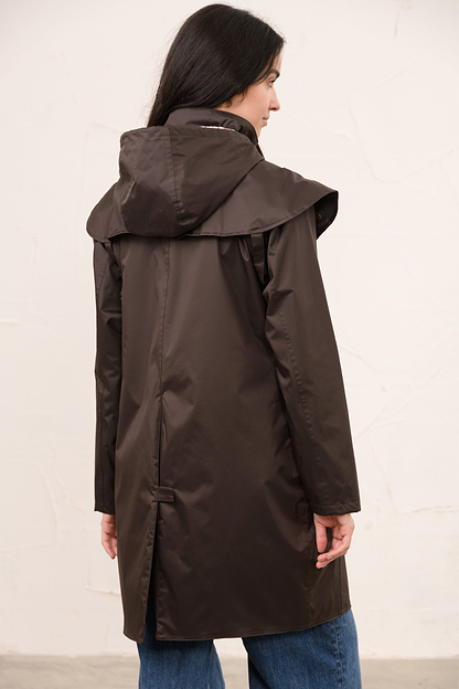 Outrider 3/4 Length Waterproof Raincoat - Chocolate