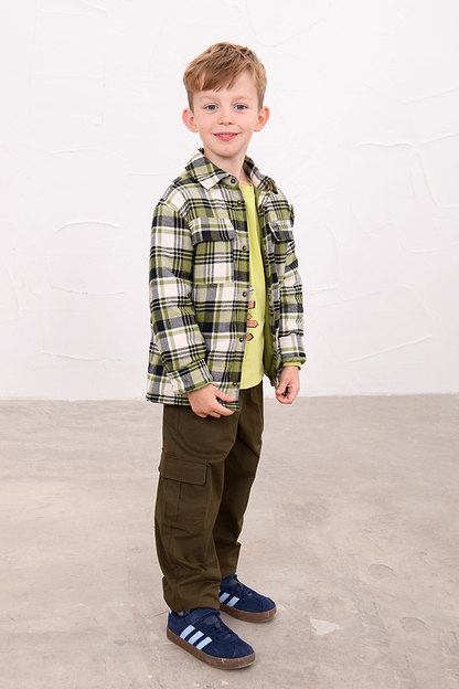 Hugo Overshirt - Soft Lime Cream Check
