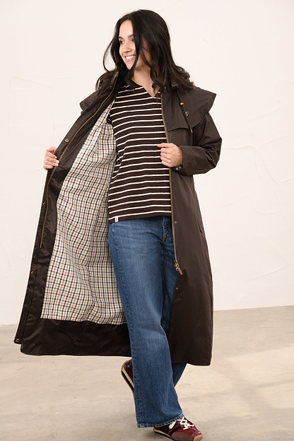 Outback Full Length Waterproof Raincoat - Chocolate