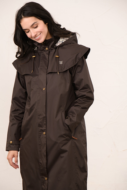 Outback Full Length Waterproof Raincoat - Chocolate