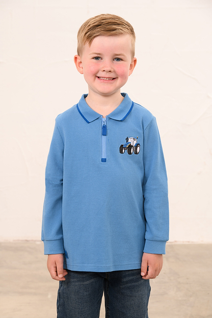 Pier Long Sleeve Top - Blue Tractor