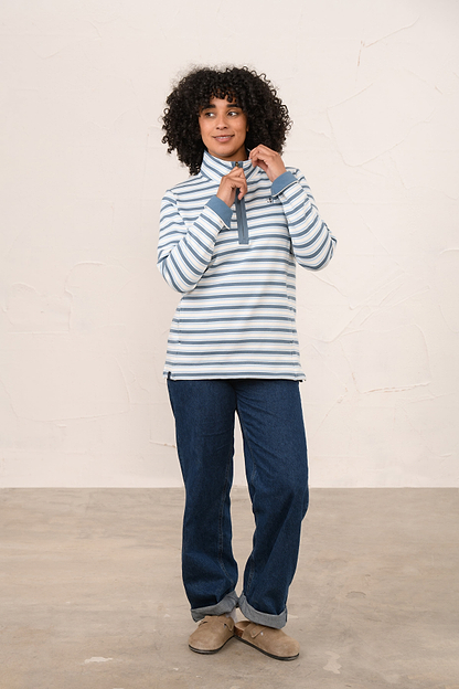 Shore Sweatshirt - Bluestone Pale Blue Stripe