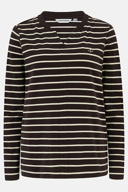 Sorcha Top - Cocoa Cream Stripe