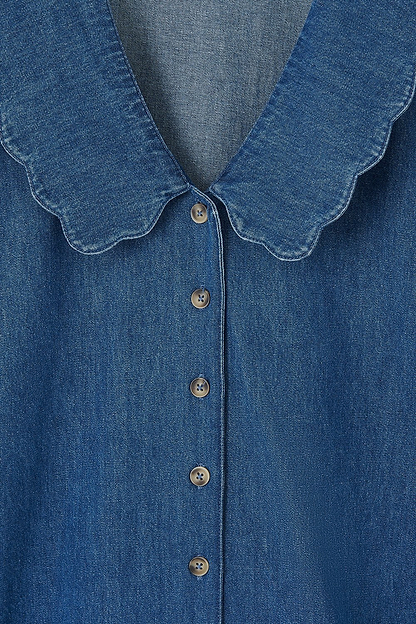 Ada Blouse - Washed Denim - Lighthouse
