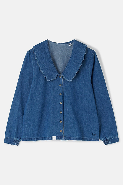 Ada Blouse - Washed Denim - Lighthouse