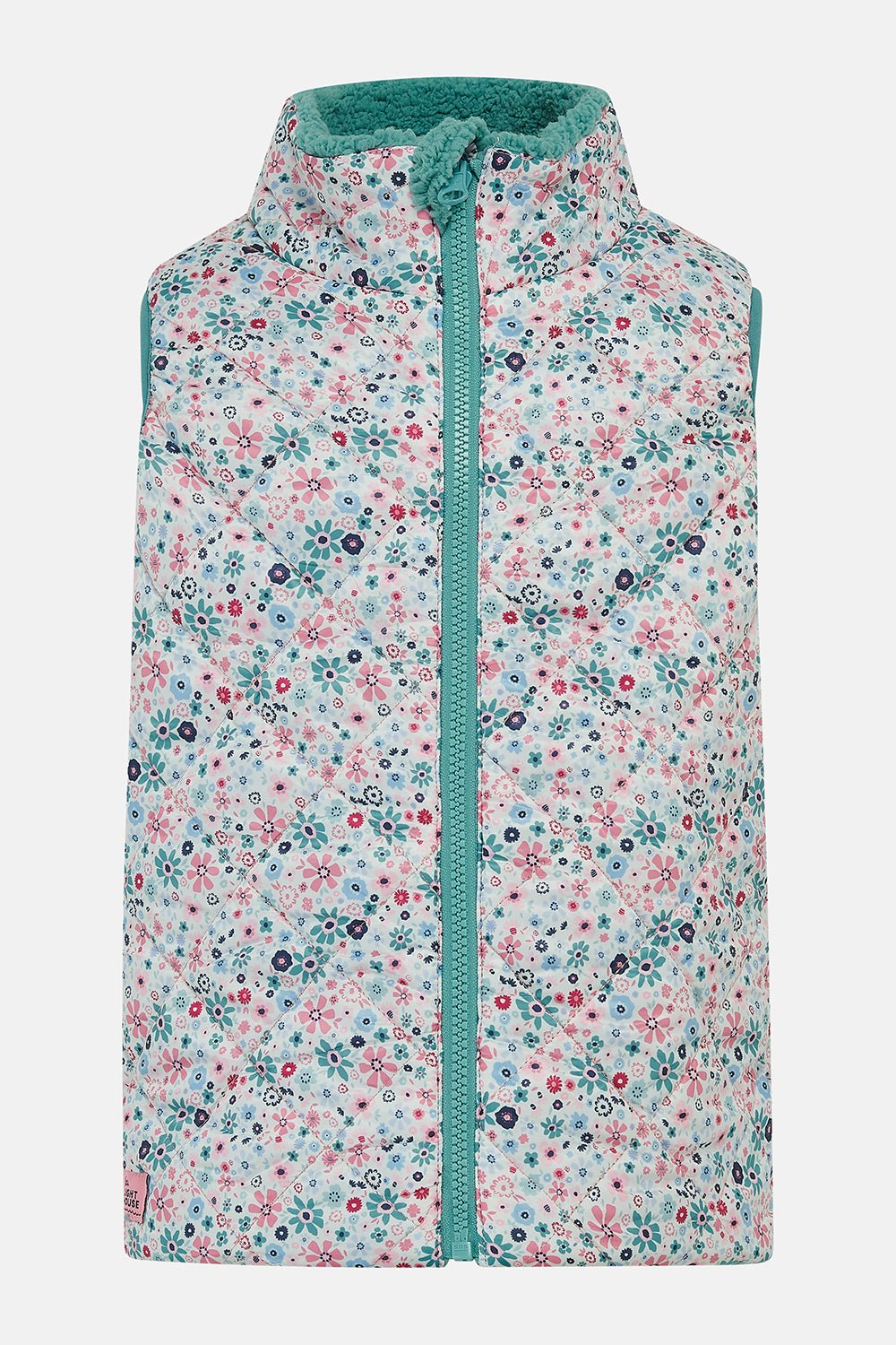 Amber Reversible Gilet - Teal Floral-Lighthouse