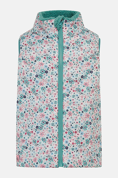 Amber Reversible Gilet - Teal Floral-Lighthouse