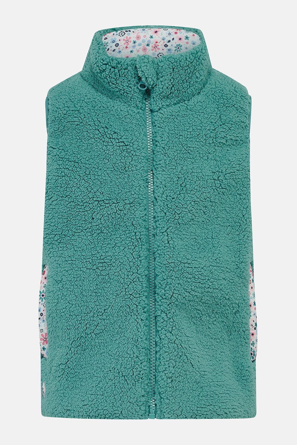 Amber Reversible Gilet - Teal Floral-Lighthouse