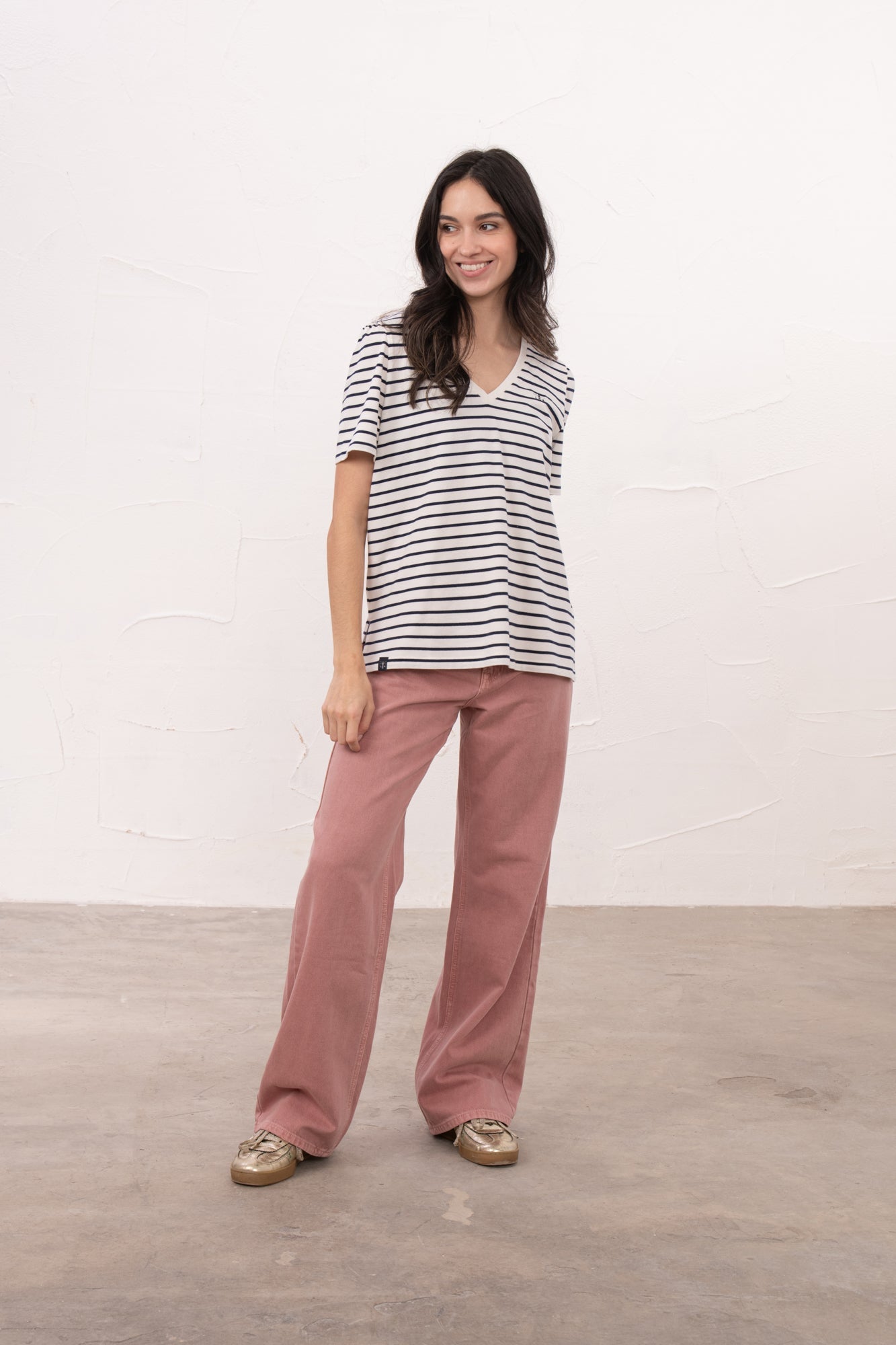 Ariana Tee - Navy Stripe - Lighthouse