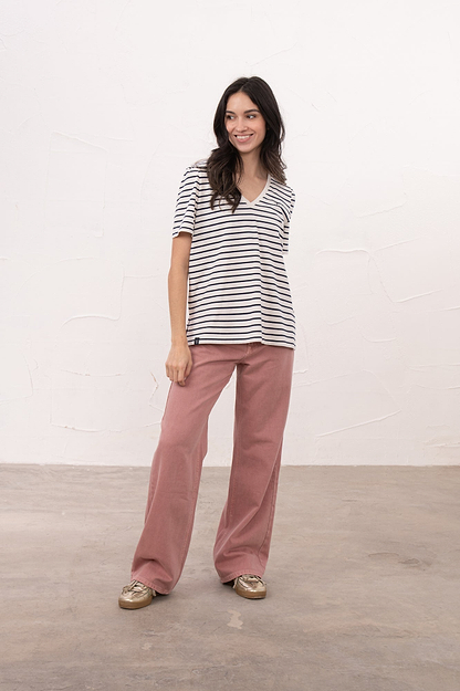 Ariana Tee - Navy Stripe - Lighthouse