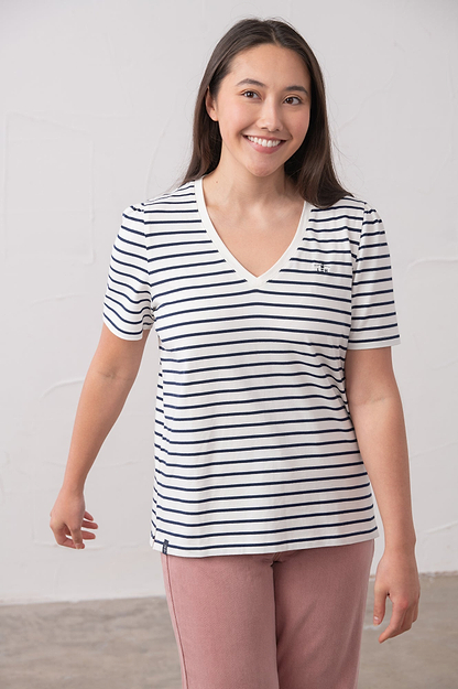 Ariana Tee - Navy Stripe - Lighthouse