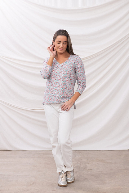 Ariana Top - Ditsy Floral - Lighthouse