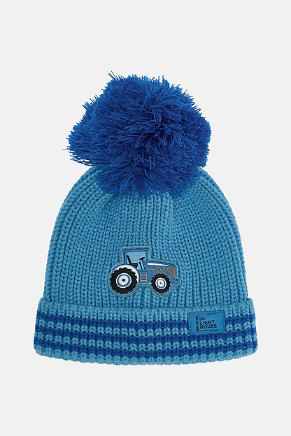 Bobbie Bobble Hat - Blue Tractor-Lighthouse