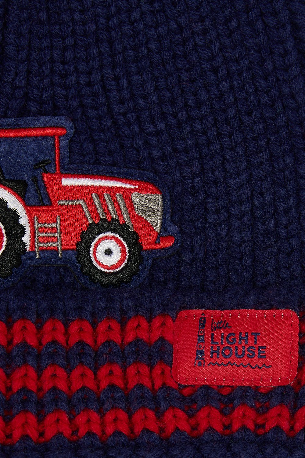 Bobbie Bobble Hat - Red Tractor Striped - Lighthouse